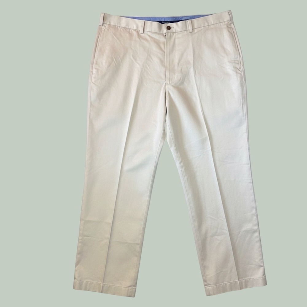 Brooks Brothers Hudson Light Weight Advantage Chino Pants Mens 42x30 Beige Khaki